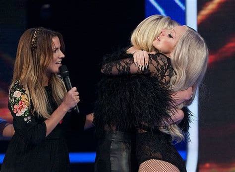 lady gaga comforts kitty brucknell after she s voted out of the x factor hello