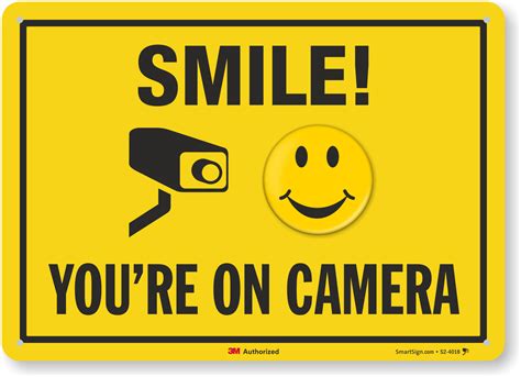 Smile You Are On Camera Security Sign Horizontal Sku S2 4018