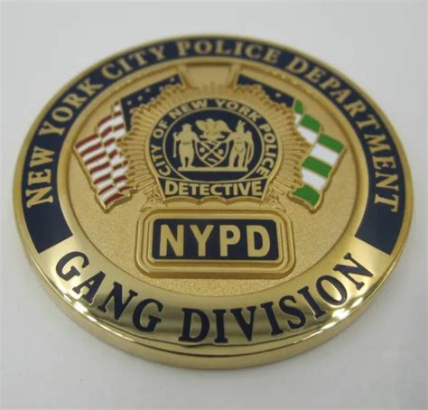 New York Police Department Nypd Gang Divison Challenge Coin 3995