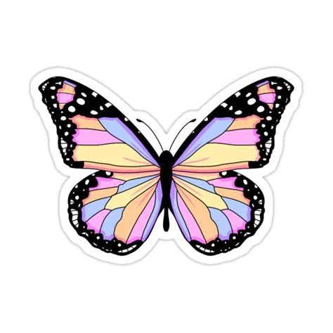 Pastel Butterfly Sticker By Twentyonemoose Cool Stickers Cute Laptop