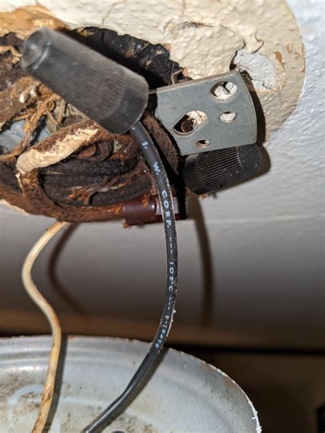 (code requires that you permanently remark the white, on both ends, as read gutierrez' answer. Updating ceiling light fixture with knob and tube wiring ...