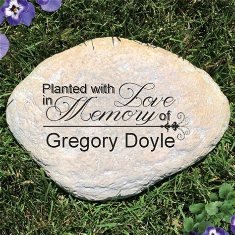 Planted With Love In Memory Personalized Memorial Garden Stone