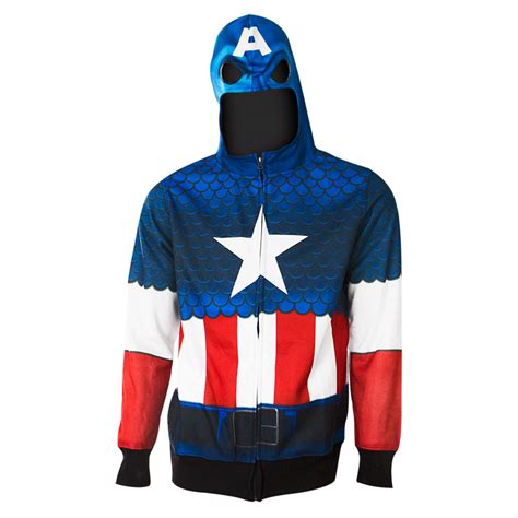 Captain America Full Zip Costume Hoodie