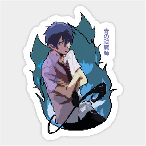 Blue Exorcist Rin Okumura Pixelart Blue Exorcist Anime Sticker