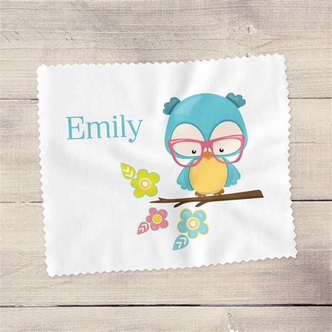 Personalised Cute Owl Glasses Lens Cloth By Hope And
