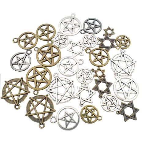 Halloween Crafts 100g Pentagram Star Charms Collection Antique