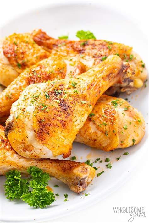 Turn your chicken thighs skin side up and cook for 10 minutes more. Crispy Baked Chicken Legs Drumsticks Recipe | Baked ...