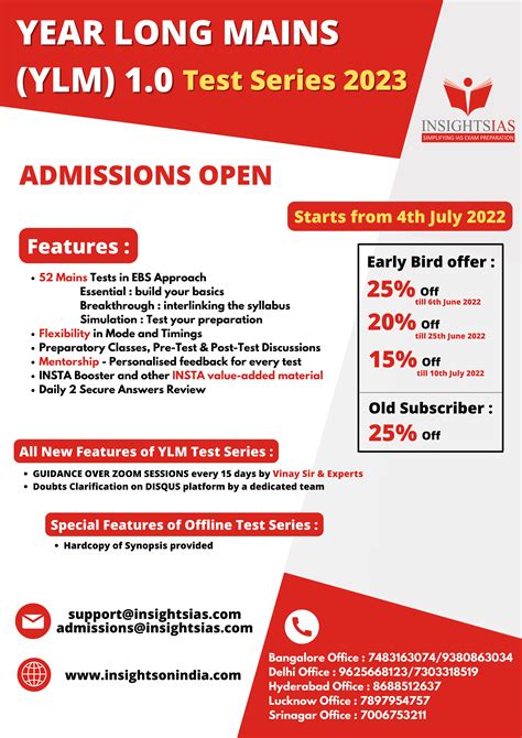 Admissions Open Ylm 10 Year Long Mains Test Series 2023 Insightsias Simplifying Upsc