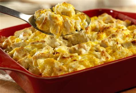 Everybody understands the stuggle of getting dinner on the table after a long day. Cheddar Chicken Salad Casserole | AllFreeCasseroleRecipes.com