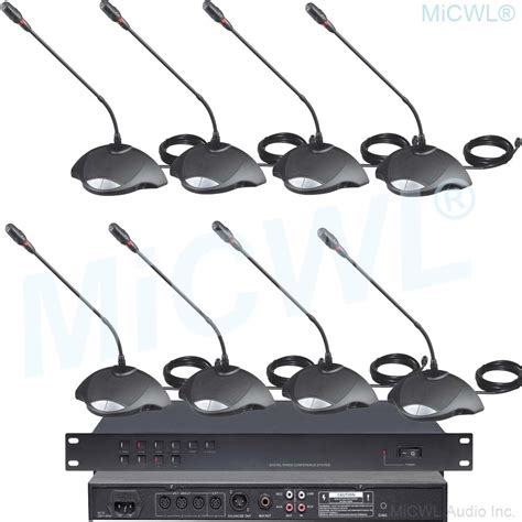 Micwl 12 Table Digital Wired Conference Microphones System 1 President