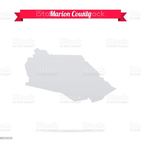 Marion County West Virginia Map On White Background With Red Banner