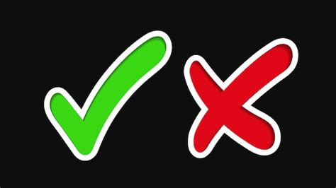Premium Vector Green Check Mark Approval Mark Red Cross Rejection