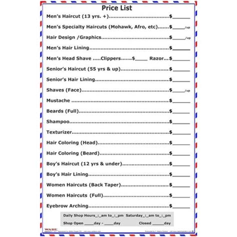 Barber supply has professional andis, babyliss, etc. 2010BPL Price List Poster - Williamsport Bowman Barber ...
