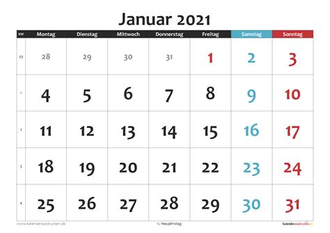 Es hilft ihnen, ihre aktivitäten zu planen, urlaub nach monat. Monatskalender 2021 - Seite 52 von 53 - Kalender 2021 zum Ausdrucken