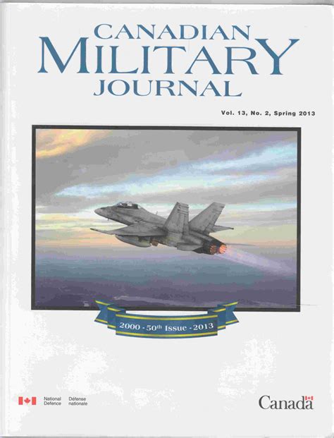 Canadian Military Journal Revue Militaire Canadienne Vol 13 No 1
