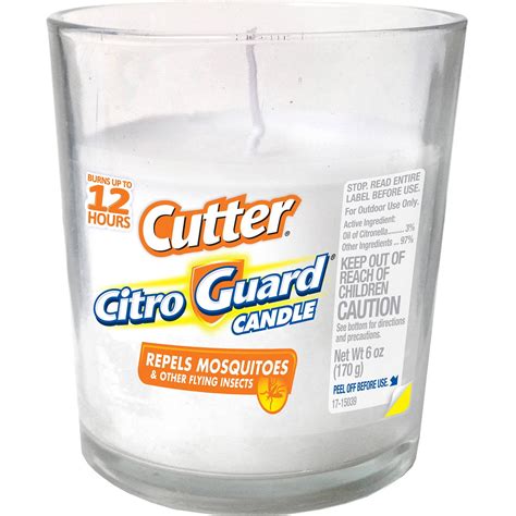 Cutter Citro Guard Citronella Candle Clear Glass 6 Oz