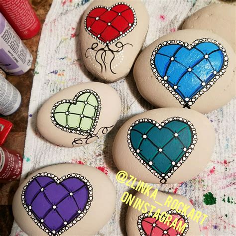 Soft Heart Painted In A Stone Painted Rocks By Tina Rock Crafts