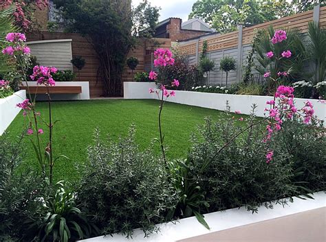 Modern Garden Design Fulham Chelsea Clapham Grass Travertine Paving