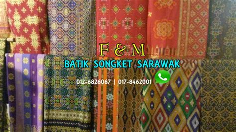 5 warna untuk anda pilih. Gold Line Batik Songket Sarawak
