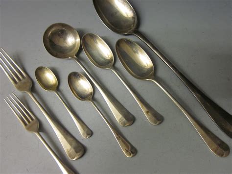 Bonhams A Silver Composite Canteen Of Rat Tail Pattern Flatware By William Hutton And Sons