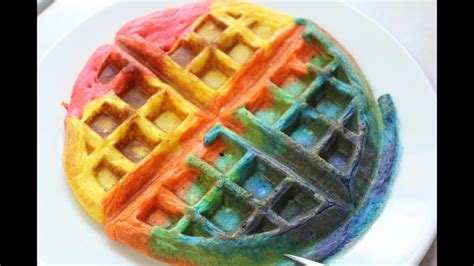 How To Make Rainbow Waffles Youtube