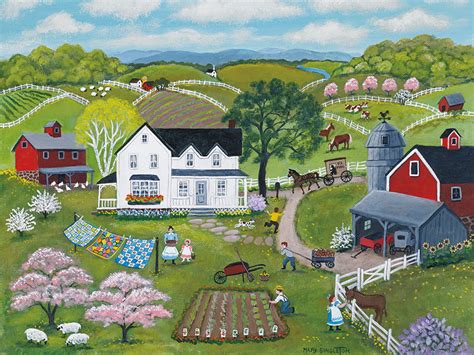 47 Country Folk Art Wallpaper