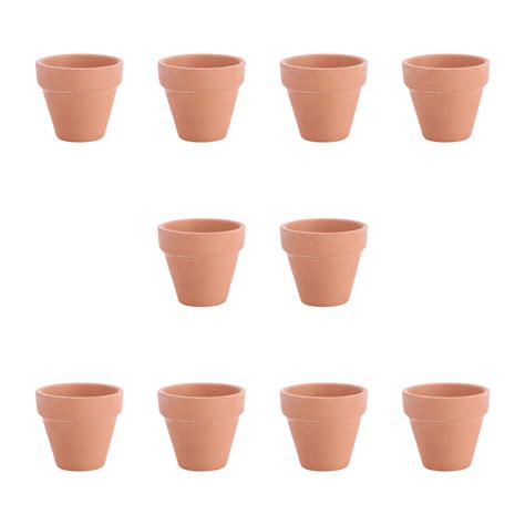 Nuolux 10pcs 55x5cm Small Mini Terracotta Pot Clay Ceramic Pottery
