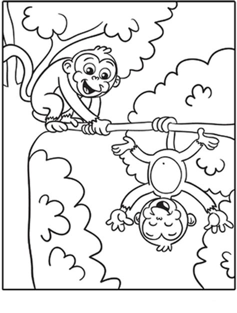 5 Little Monkeys Swinging In The Tree Coloring Page