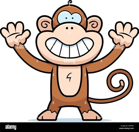 A Happy Cartoon Monkey Standing And Smiling Stock Vector Image And Art