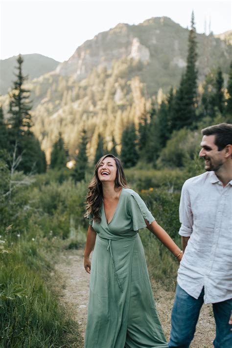 Playful Engagement Session In The Mountains Utah Elopement