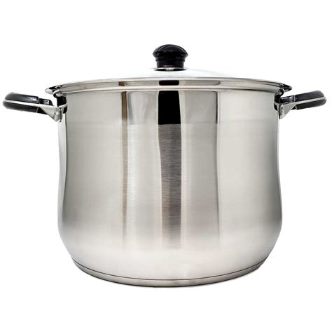 Professional Stainless Steel Soup Stock And Pasta Pot With Glass Lid