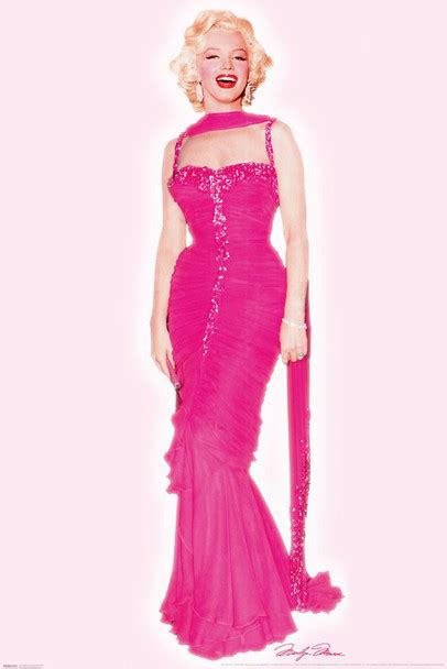 laminated bernard of hollywood marilyn monroe pink dress poster dry erase sign 24x36 poster