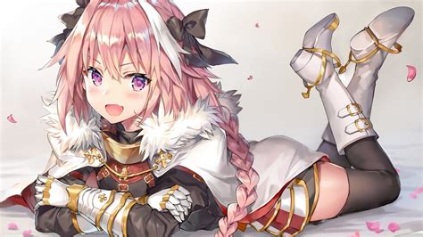 Astolfo With Brown Hair Lying On White Bed Hd Astolfo Wallpapers Hd