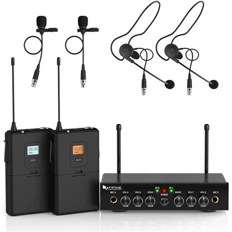Fifine K038 Wireless Microphone System With Uhf Dual Channel Wireless
