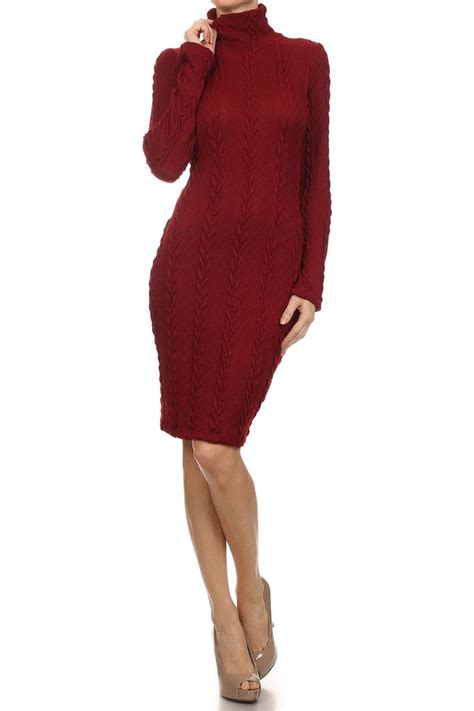 Red Cable Sweater Knit Midi Dress Knit Midi Dress