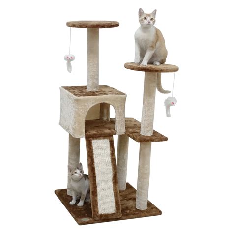 Go Pet Club Cat Tree And Condo Scratching Post Tower Beige And Brown 44