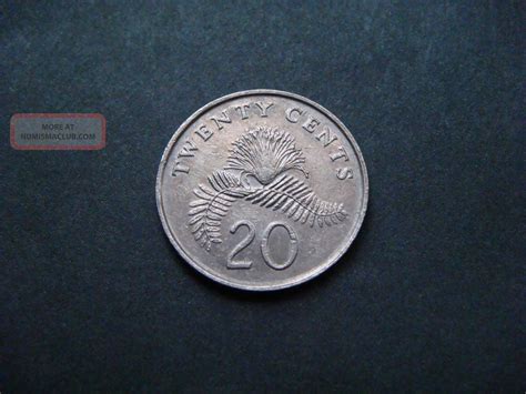 Singapore 20 Cents 1986 Coin Powder Puff Plant