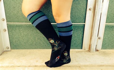 Check Out Out Hottie Hosierys New Knee High Peacock Socks