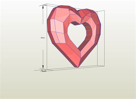 Corazon Papercraft Plantilla Nestfasr