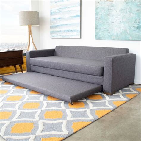 Reine Mid Century Modern Fabric Sleeper Sofa In Gray Homesquare