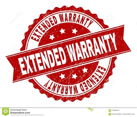 Scratched Textured Extended Warranty Stamp Seal Stock Vector