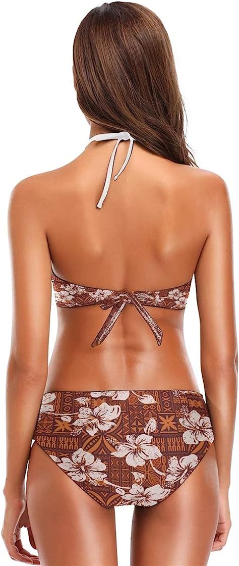 Amazon Com ZZKKO Aloha Hibiscus Floral Bikini Swimsuit Womens High