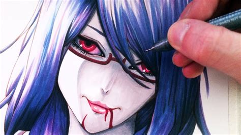 Lets Draw Rize Kamishiro From Tokyo Ghoul Fan Art Friday Youtube