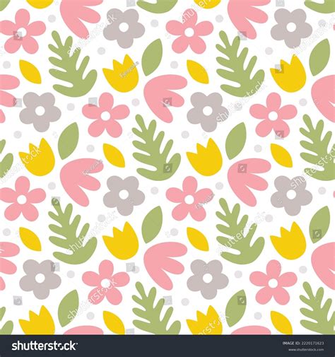 Seamless Cute Vector Floral Pattern Flowers Stock Vector Royalty Free