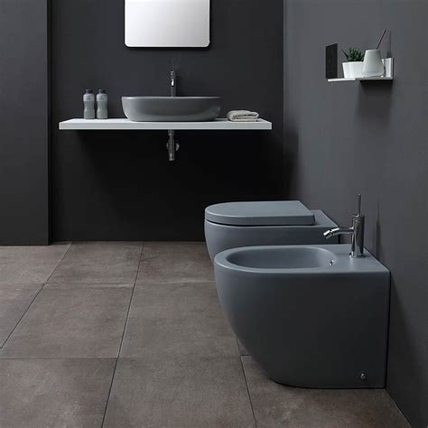 Sanitari bagno moderni, classici e colorati. Sanitari Grigio Opacho 55x36 a terra Nemesi55 nel 2020 ...