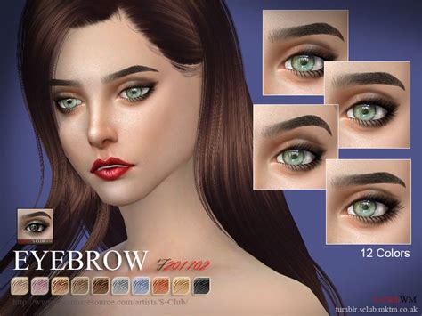 S Club Wm Ts4 Eyebrows F 201702 The Sims 4 Catalog Eyebrows Sims 4