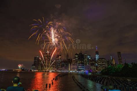 Fireworks Of Independence Day 4th Of July Brooklyn Old Pier Editorial