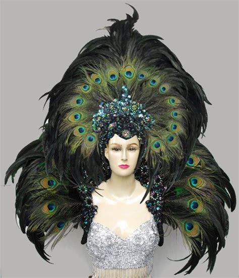 Da Neena Mul Showgirl Drag Peacock Backpiece Headdress With Images