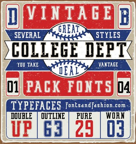 Vintage College Dept Fonts And Fashion Font Pack Vintage Cool Words