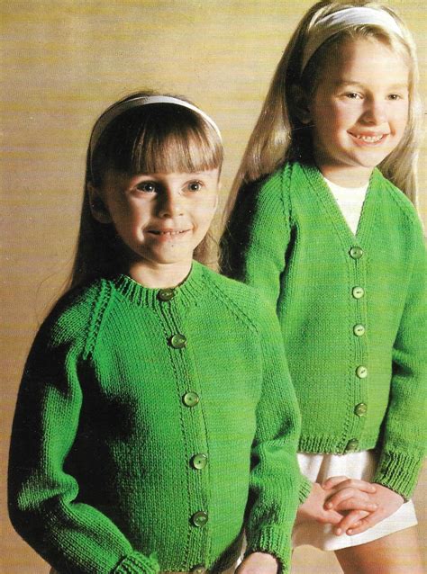 Girls V Neck And Plain Round Neck Cardigan For Children Double Knit